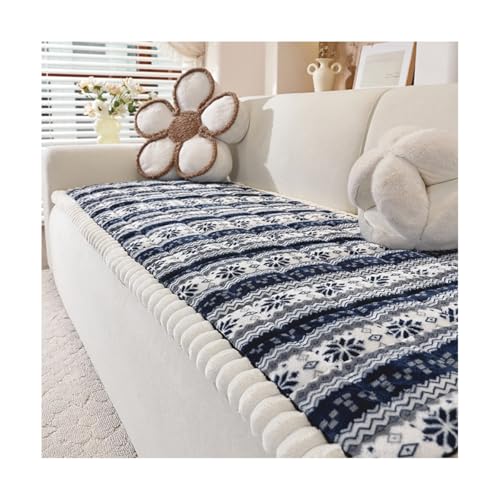 Housse de canapé lavable en flanelle douce bleue 70 x 70 cm