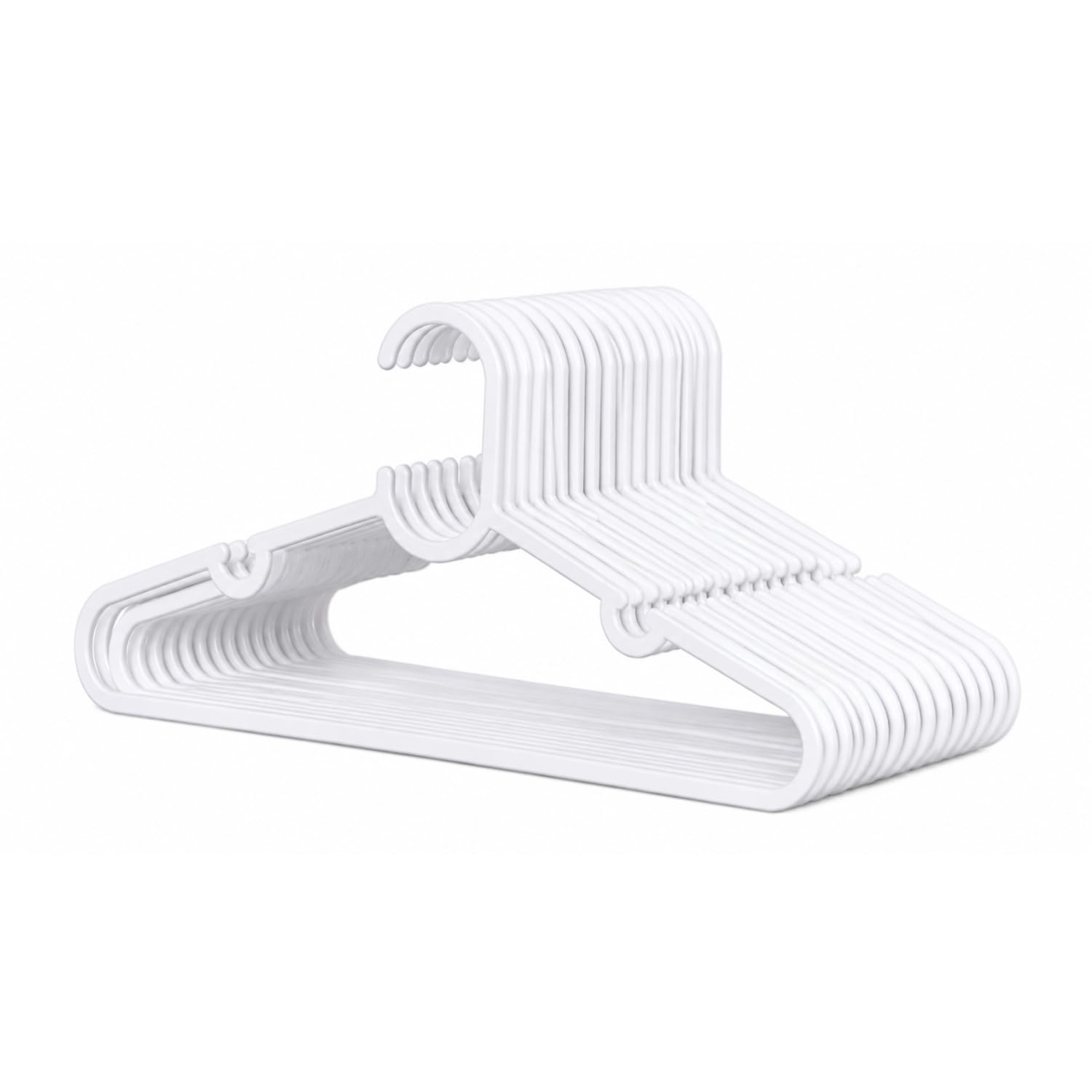 HOMESHOPA Children's Hanger, 20 Pack White Plastic Kids Hangers for Clothes, Ultra Thin Space Saving Nonslip Tubular Baby Hangers, Sturdy & Durable Infant Toddler Coat Hangers