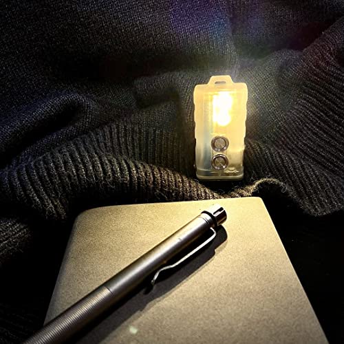 Image of RovyVon E7 EDC Flashlight USB C Rechargeable, 95+ High CRI, 500 Lumens Dual Power Keychain Flashlights Glow Blue, Compatible with AAA Battery for Daily and Outdoors (4000K Nature White /365nm)