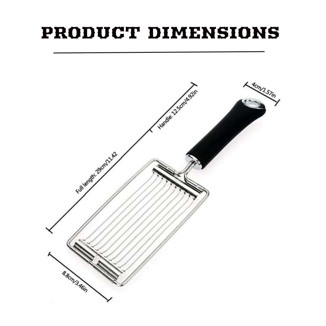 PIKFOS Kitchen Tools Tomato Slicer,Stainless Steel Handheld Boiled Eggs Slicer Tomato Cutter Veggie Chopper,Handheld Strawberry Slicer with Handle, Dishwasher Safe Tomato Cutter for Kitchen 4