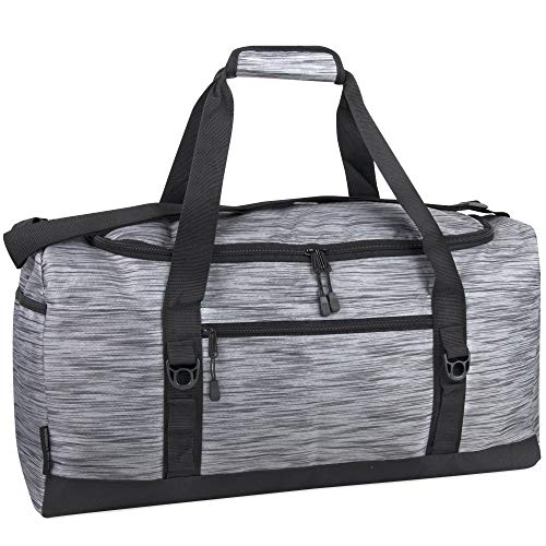 35 Liter 23 Inch Duffle Bag - Large Canvas Weekender Duffle Bags for Men, Women for Travel, with Shoes Compartment (Heather Grey)