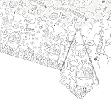 YIPFEN 1 pcs Papier-Tischdecke Ostern zum Ausmalen, Ostertischdecke, Ausmalbilder Ostern Kinder, Ostergeschenk für Kinder, Basteln