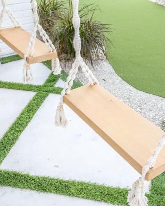 New Handmade Macrame,Swing, Wood,Outdoor Swing, Indoor/Outdoor Swing,Look Great,Birthday, Party Swing, Wedding Swing, Tree Swing, Wooden Swing