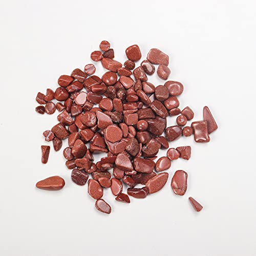 Crystal Chips Bags Over 50 Different Kind of Gemstone Chips Healing Crystals Chips Bulk - Crystal Gemstones for Crafts (Red Gold Sandstone)
