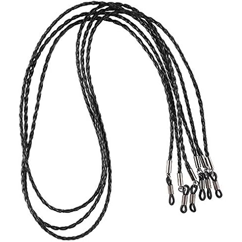 Avitron Elegant Eyeglass, Sunglass Strap-Chain- Retainer Braided, Sports Band, Black 3 Pack - PU Leather For Men Women By HANGIT Cover