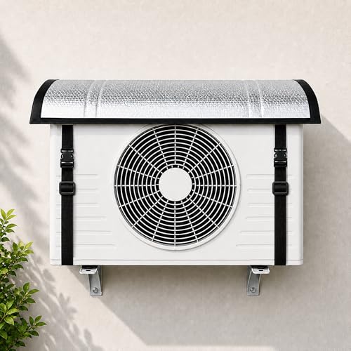 Image of Evafly Premium Aluminium AC Outdoor Protector Cover | lightweight | All-Weatherproof, Heat-Resistant Split AC Protector For 1.5 / 2 Ton Outdoor Units | Enhances Performance & Durability | 105x51 cm