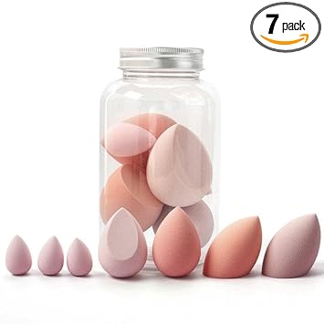 Beautiflame Makeup Sponge 7 Pcs blender sponge for Liquid, Cream, and Powder, Multi-colored Makeup Sponge