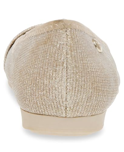 Anne Klein Women’s Able Comfortable Ballet Flat, Platinum, 9.5 M US3