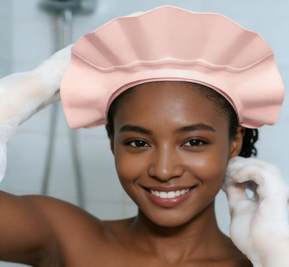 Miniatura 9 de Gorra de champú ajustable impermeable suave sin BPA Baby Shower Cap Head Ear Eye Stretch Hair Wash Shield