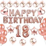 sancuanyi 18 Geburtstag Dekoration – 39 Stück Geburtstag Deko, Happy Birthday Banner, 18 deko Geburtstag für Mädchen und Jungen
