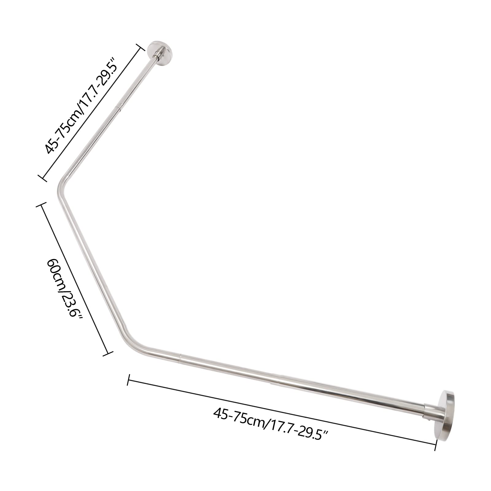 304 Edelstahl Duschvorhangstange - Ecken Duschspinne Ohne Bohren