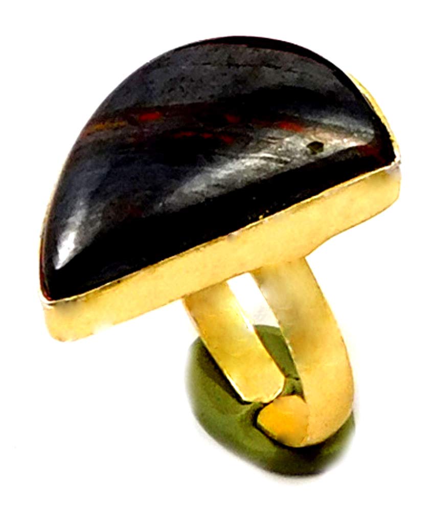 Indie Artisans NATURAL TIGER EYE RING Handmade ADJUSTABLE SIZE 18K Gold Plated Womens Statement Ring Fashion Rings for Women, Tiger’s Eye