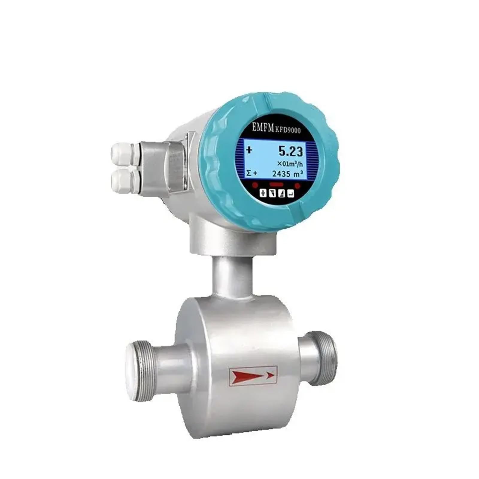 Medidor de Flujo Digital Caudalímetro electromagnético Tipo tubería, caudalímetro Integrado de Acero Inoxidable líquido for Aguas residuales Alta precisión(DN10)