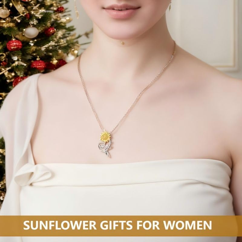 Anniversary Birthday Gifts for Women,Christmas Gifts for Women,Sunflower Necklace,18K Gold Plated You Are My Sunshine Necklace,Mothers Day Gifts for Wife,Girlfriend,Mom, Daughter,Sister4