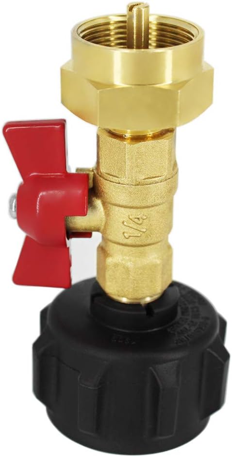 MENSI New QCC1 Propane Refill Adapter for 1lb Propane Bottle Tank from 20~40LBS Cylinder with Shut Off On/Off Controller Valve Gas Easy Filler