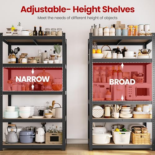 Yaheetech 5-Tier Storage Rack Garage Storage Shelving Units Adjustable Metal Shelving Unit, Steel Shelves for Workshop/Shed/Office, 170kg Per Shelf, Black - Image 5