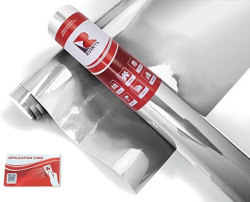 ORACAL 352 Chrome 001 - Película de poliéster de impresión de 2 x 3 pies con tarjeta de aplicación, rollo de lámina de vinilo para Cricut,