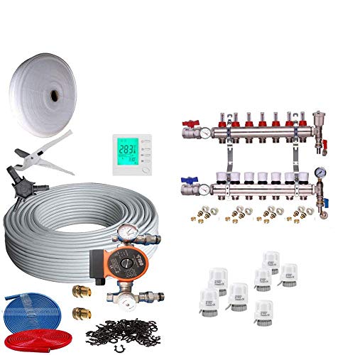 Kit de calefacción por suelo radiante para varias zonas/habitaciones, tubería de 5 capas de agua mojada