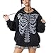 Yuemengxuan Womens Y2K Zipper Hoodie Long Sleeve Sweatshirt Harajuku Punk Grunge Tops Oversized Vintage Streetwear, Skeleton Black, Small