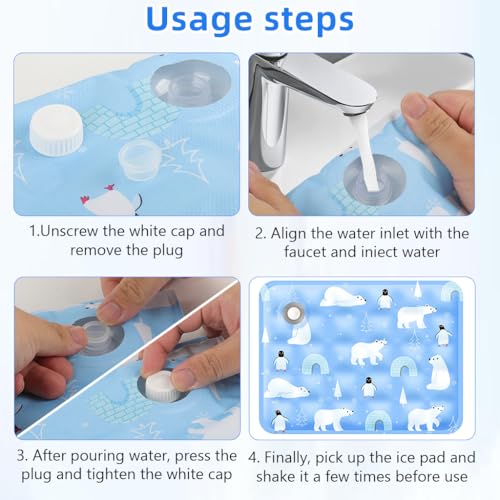 Image of Qpets Pet Cooling Mat for Dogs & Cats, 90x60CM | No-Water Gel Cooling Pad, Washable, Scratch-Proof & Portable, Supports 35kg, Use Floor, Sofa, Car, Crate