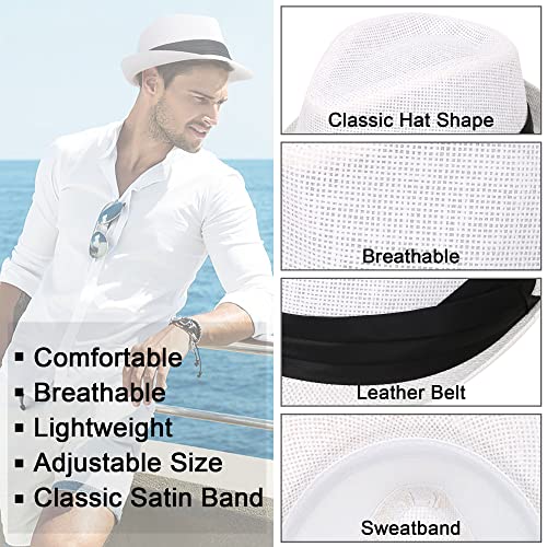 Image of Simplicity Fedora for Men Women Unisex Men's Women's Classic Manhattan Structured Gangster Trilby Fedora Hat
