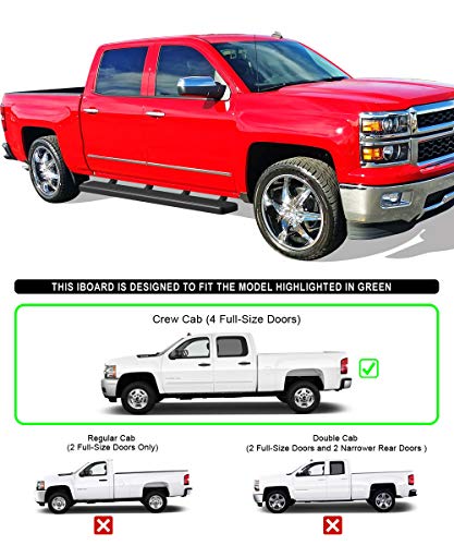 Estribos APS 6in en acero inoxidable negro para Chevy Silverado y GMC Sierra miniatura 2