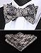 HISDERN Mens Floral Bowties Self Tie Paisley Woven Jacquard Bow Tie Pocket Square Classic Formal Tuxedo Wedding Gold Bowtie Handkerchief Set