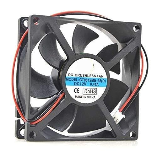GT0812MB-25 Server Cooler Fan - 12V 0.41A Double Ball Bearing Chassis for 80x80x25mm 2-Wire Applications