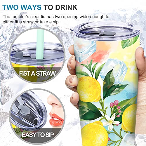 NymphFable 20oz Limón Taza Termo Cafe para Llevar Taza Termica Acero Inoxidable Taza Personalizada - Imagen 5