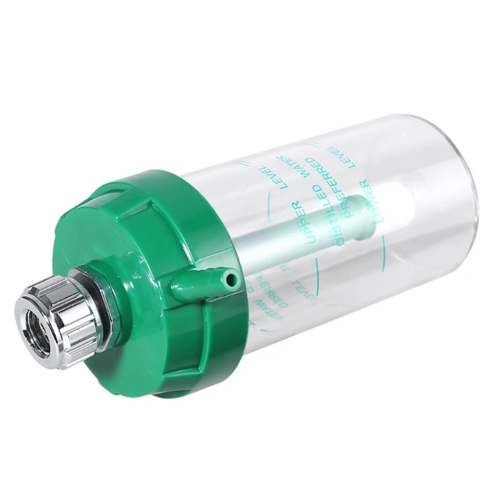 Dry Humidifier Bottle Compatible with Gas Oxygen Pressure Regulator 200mL Upper Level & Lower Level