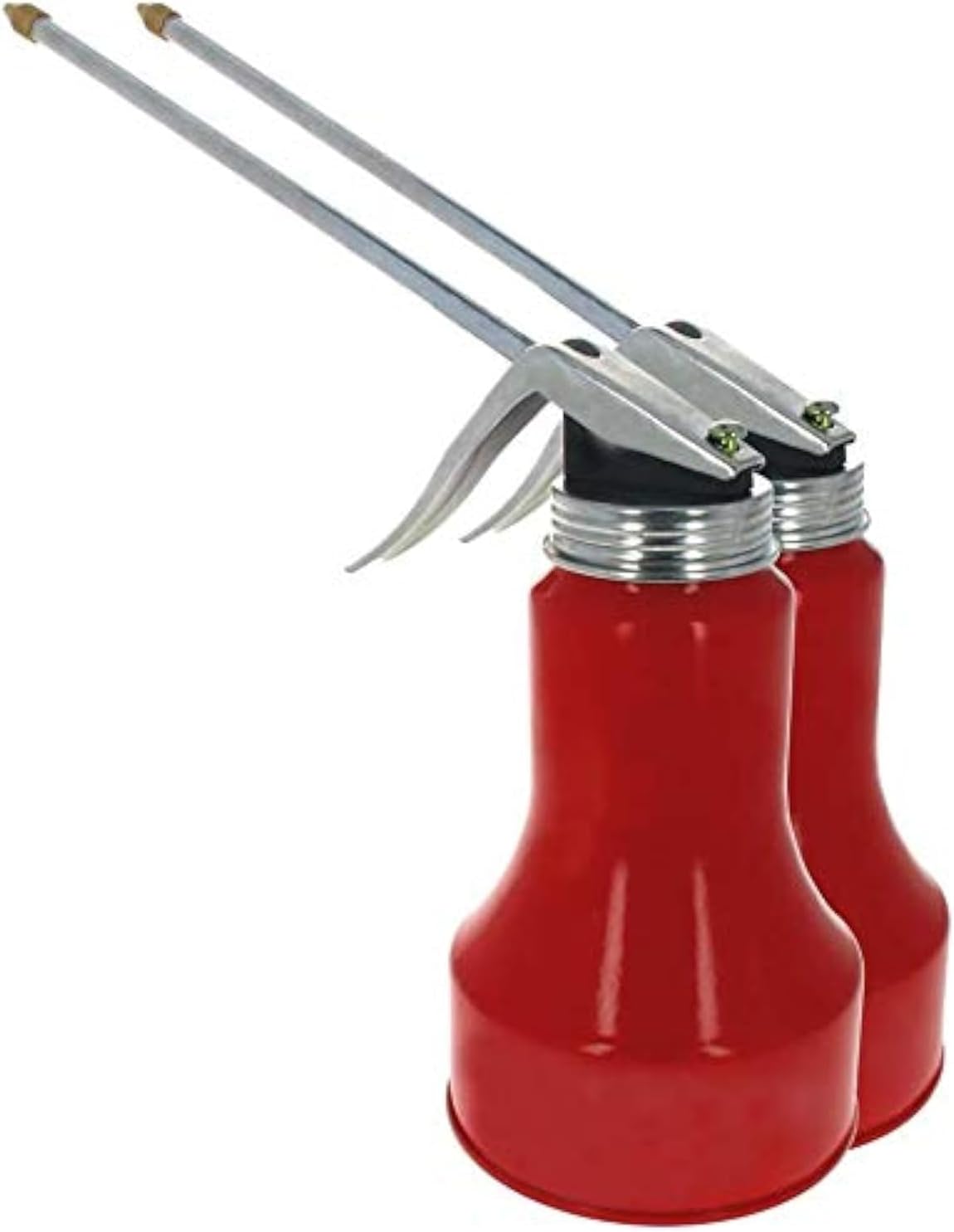 Auniwaig Pump Oil Can 400g Metal High Pressure Feed Oil Spray Gun Bottle Hand Feed Oil Spray Gun Pump Bottle Oiler Red 2pcs