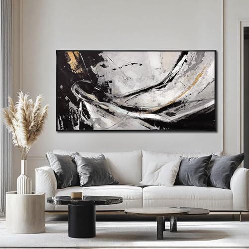 Image of Abstract Framed Wall Decor Vintage Wall Art Neutral Canvas Poster 24 inchx48 inch Large Pictures for Living Room Office Decorations