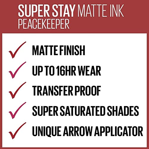 Image of Maybelline Superstay Matte Ink Brooklyn Blush - Peacekeeper, 5ml | Liquid Lipstick | Matte Lipstick, 5ml