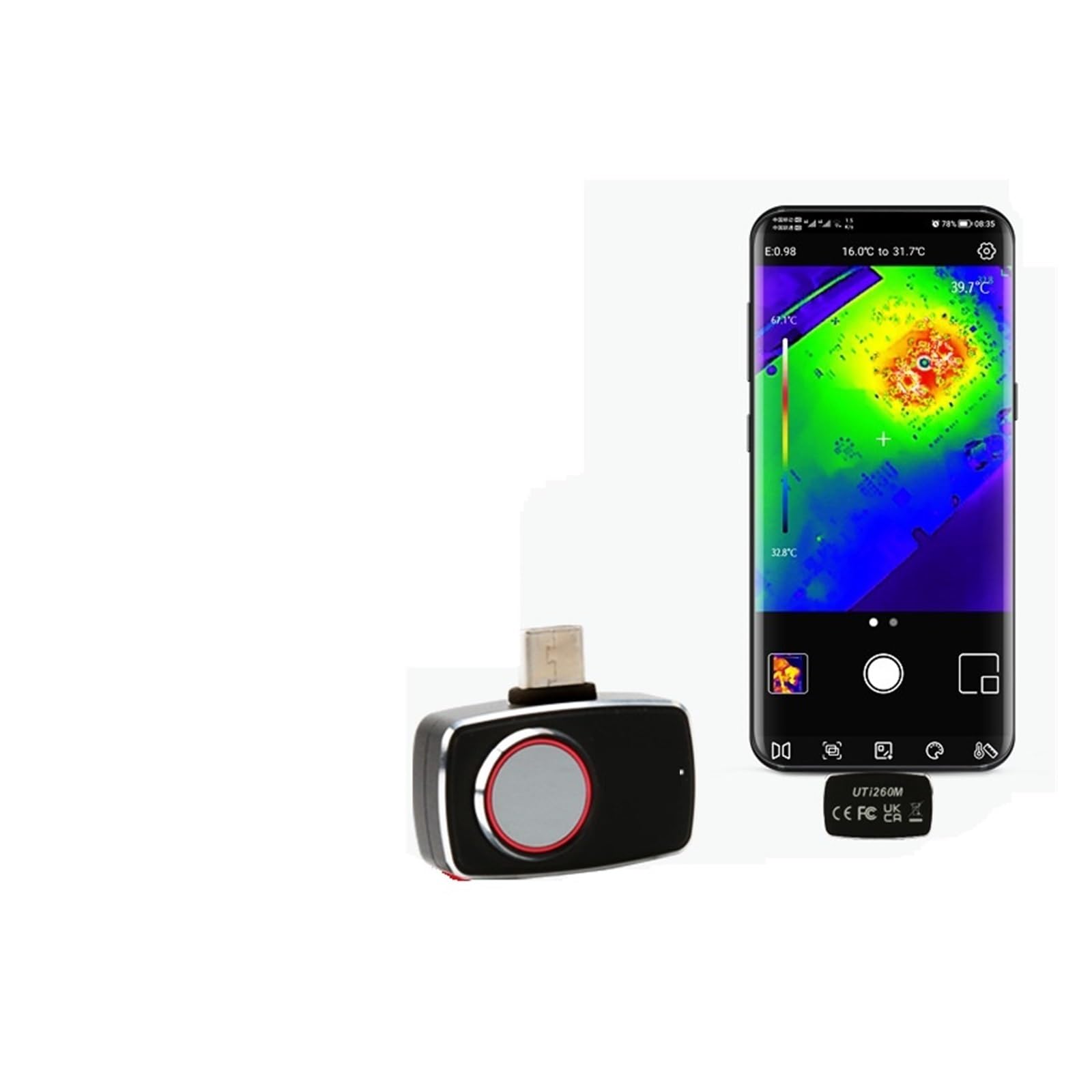 Caméra thermique compacte de poche pour détection infrarouge