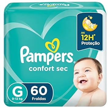 Fralda Pampers Confort Sec Tamanho G 60 Unidades