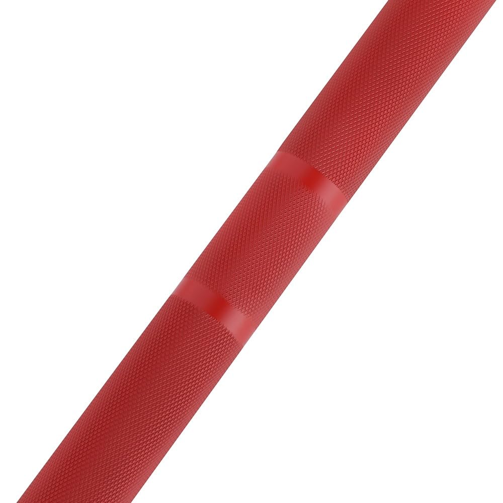 Barra olimpica professionale 220 cm - 50 mm - 4 cuscinetti - Carico massimo 365 kg - 20 kg - Powerlifting, cross training e sollevamento pesi - colore rosso - Fitness Tech