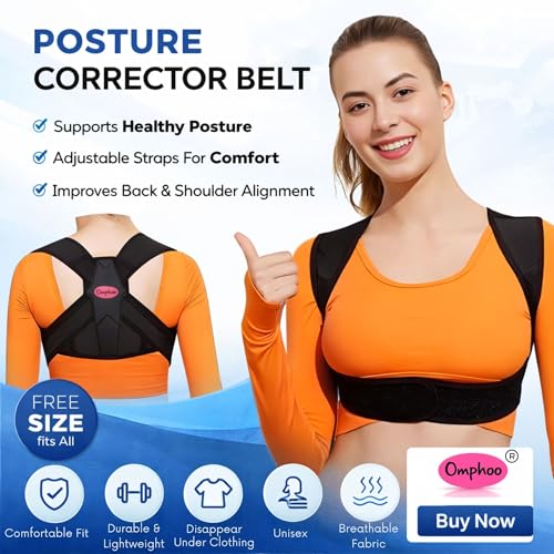 Image of Posture Corrector for Men & Women - Adjustable Upper Back & Shoulder Support Belt for Pain Relief, Slouching Correction, Desk Job & Daily Posture Training