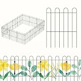Sunexinlo Decorative Garden Fence, 10-Pack No Dig Animal Barrier Border Fencing Rabbit Chicken Metal Fence Panel for Yard Garden Beds