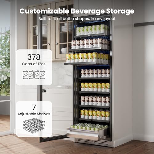 Image of Yeego 24 inch Beverage refrigerator, 378 Cans Drink Cooler Left-hinged