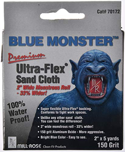 mill-rose 70172 millrose monster ultra flex premium mini strips abrasive cloths 234 x 5-yard blue