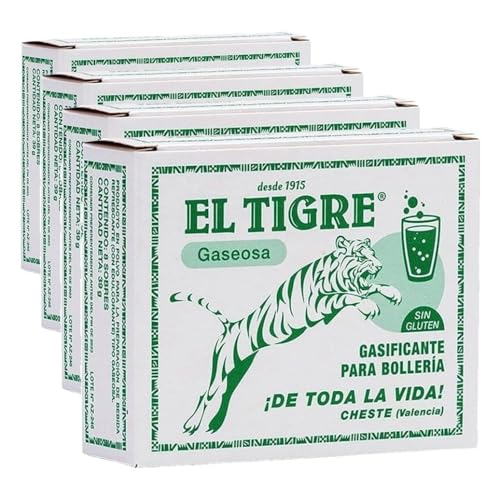EL TIGRE sodas y gaseosas en polvo caja 8 sobres (Paquete de 4)