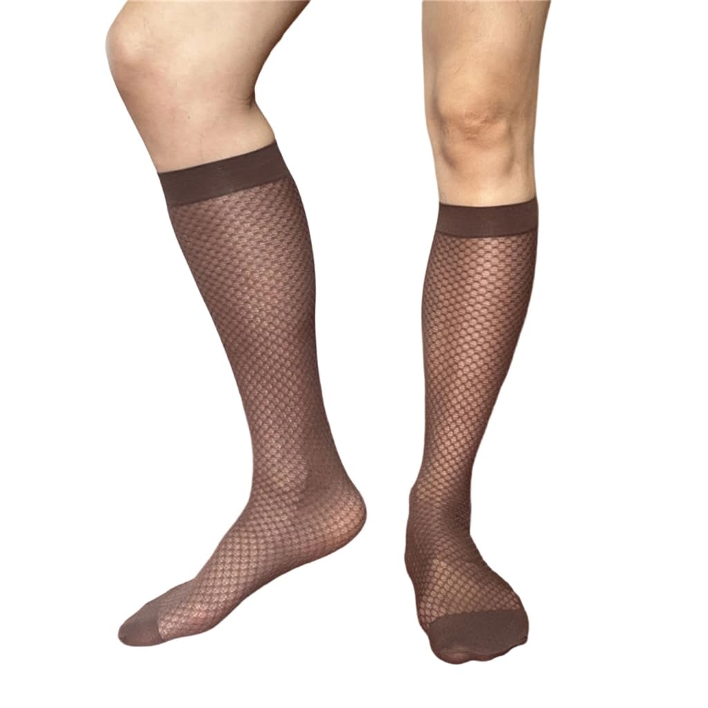 Elnwnnkc Mens Sheer Business Dress Sock Long Over the Calf Dress or Work Socks Nylon Formal Sock Knee Highs Work Stockings