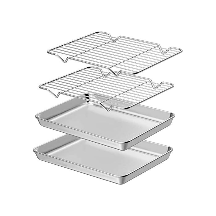 Buy AIKKIL Baking Sheet with Rack Set [2 Sheets + 2 Racks], Stainless