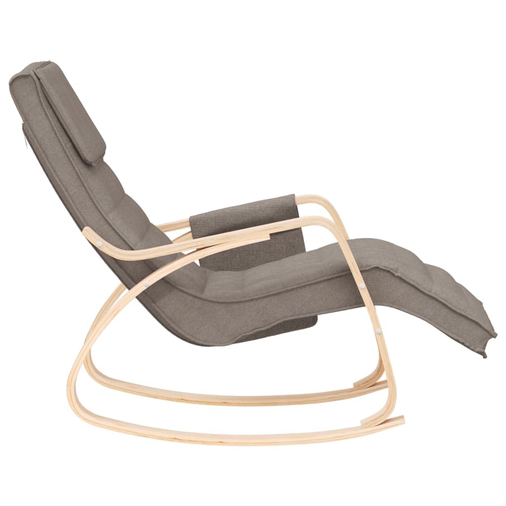 Sillón mecedora de madera de abedul, topo