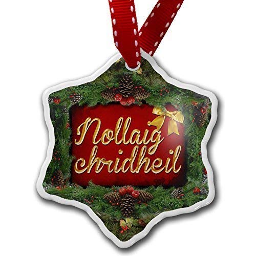 Fprqlyze Christmas Craft Tree Decorations Merry Christmas in Scottish Gaelic from Scotland Christmas Ornament Custom Xmas Gift BH580804