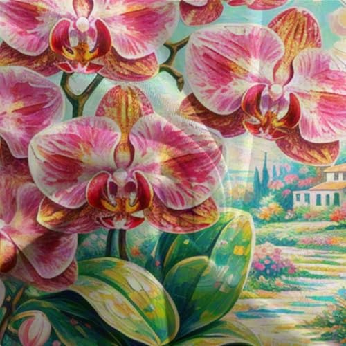 Housse de couette King imprimée 3D orchidée en tissu microfibre premium