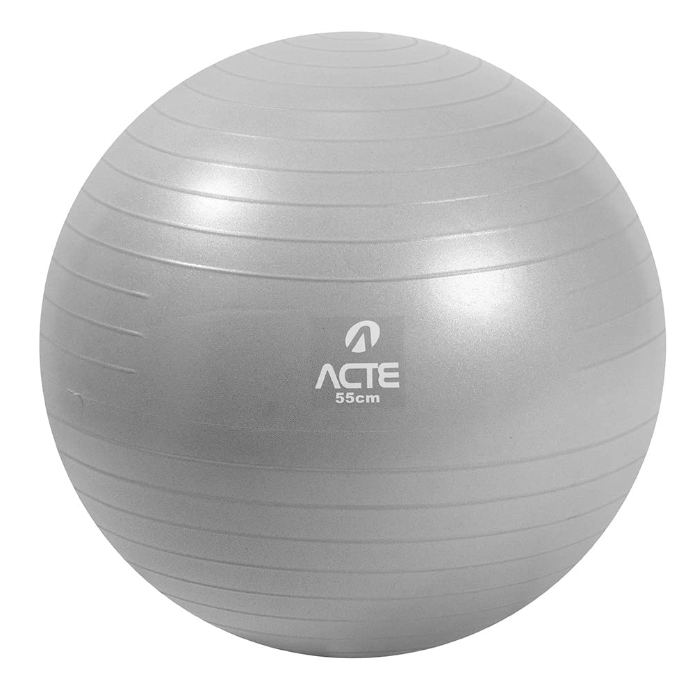 Acte, Bola de Pilates 55 cm em PVC com Sistema Anti-Estouro para Fisioterapia e