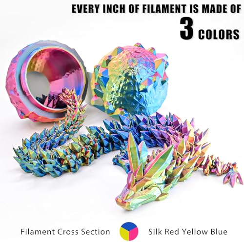 Image of OVV3D Silk PLA Filament 1.75mm+ /- 0.02mm, Tri-Color 3D Printer Filament High Speed Printing PLA+ Pro, Better Strength 3D Filament, Red Yellow Blue 1kg / 2.2lbs