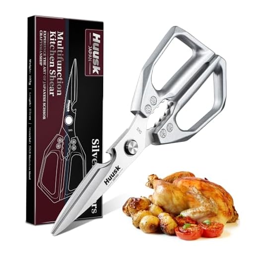 Huusk Kitchen Scissors for Food, Japanese Steel Kitchen Shears All Purpose