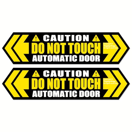 Image of (2 pcs) Caution Automatic Door Do Not Touch Safety Notes for Passenger & Driver UB LY Taxi Car Service Warning Sign UV Weatherproof Waterproof Vinyl Stickers